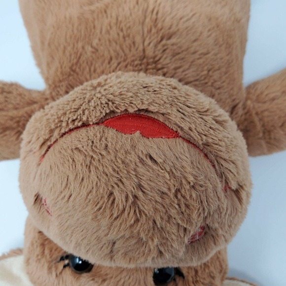 Build A Bear Molly Moose 16" Stuffed Animal Plush Brown Red Bow Lips Stuffies - Picture 7 of 7